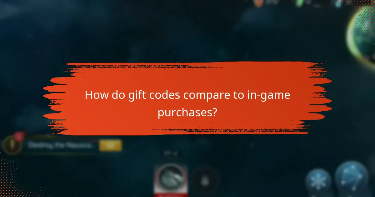 How do gift codes compare to in-game purchases?