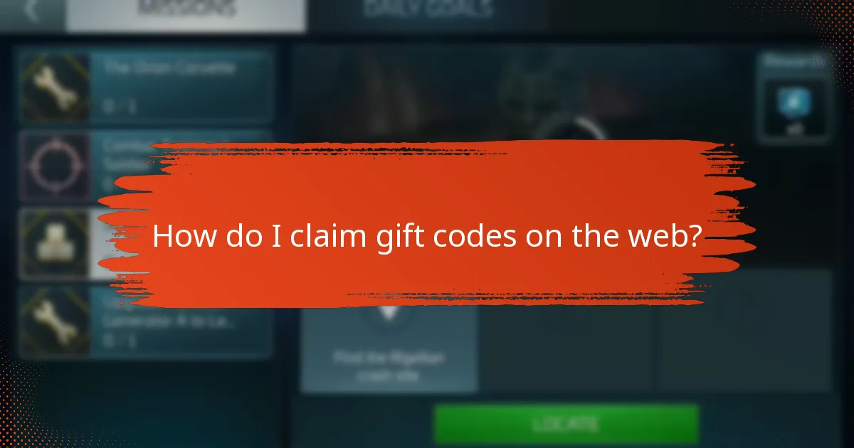 How do I claim gift codes on the web?