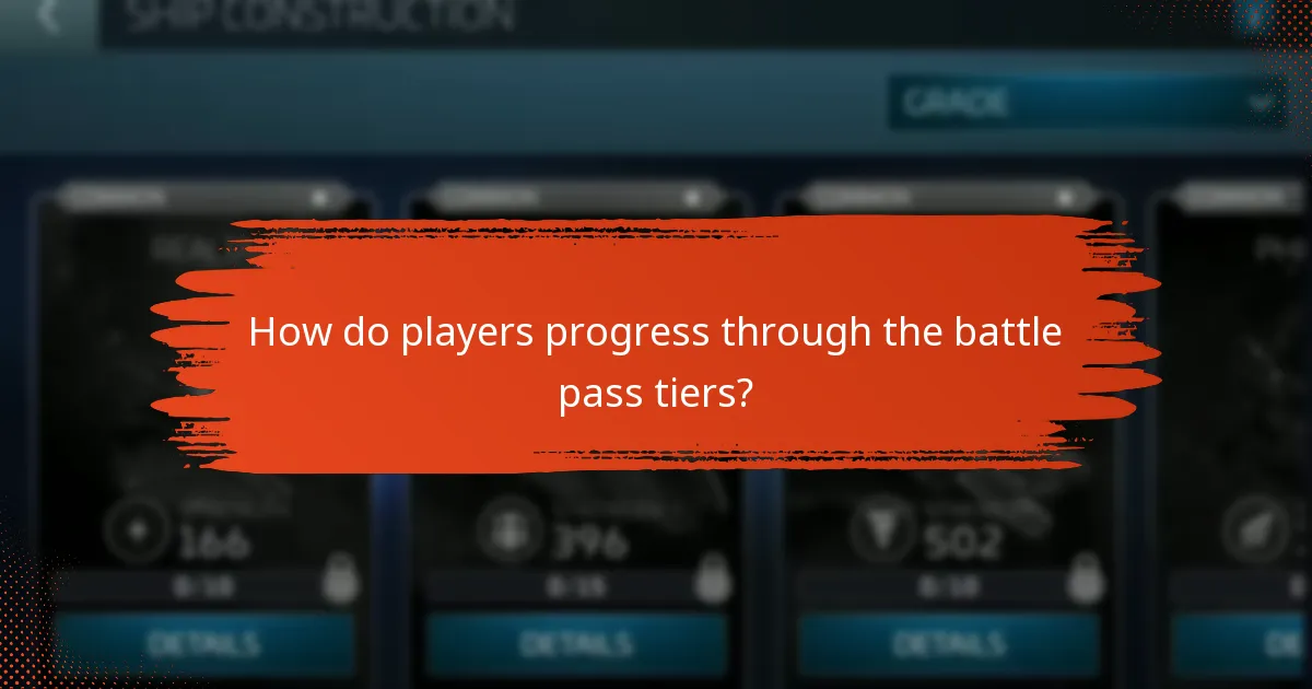 How do players progress through the battle pass tiers?