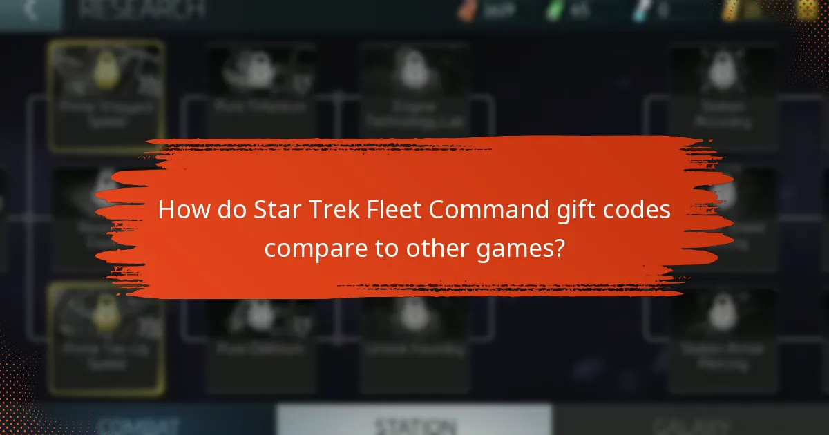 How do Star Trek Fleet Command gift codes compare to other games?