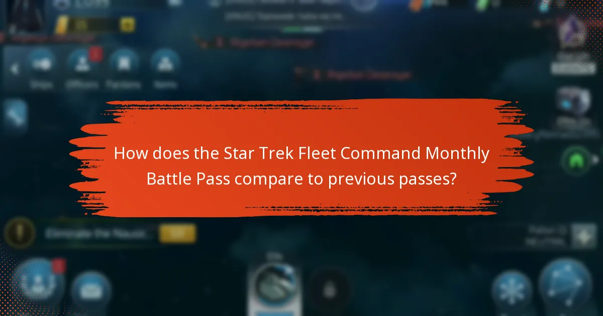How does the Star Trek Fleet Command Monthly Battle Pass compare to previous passes?