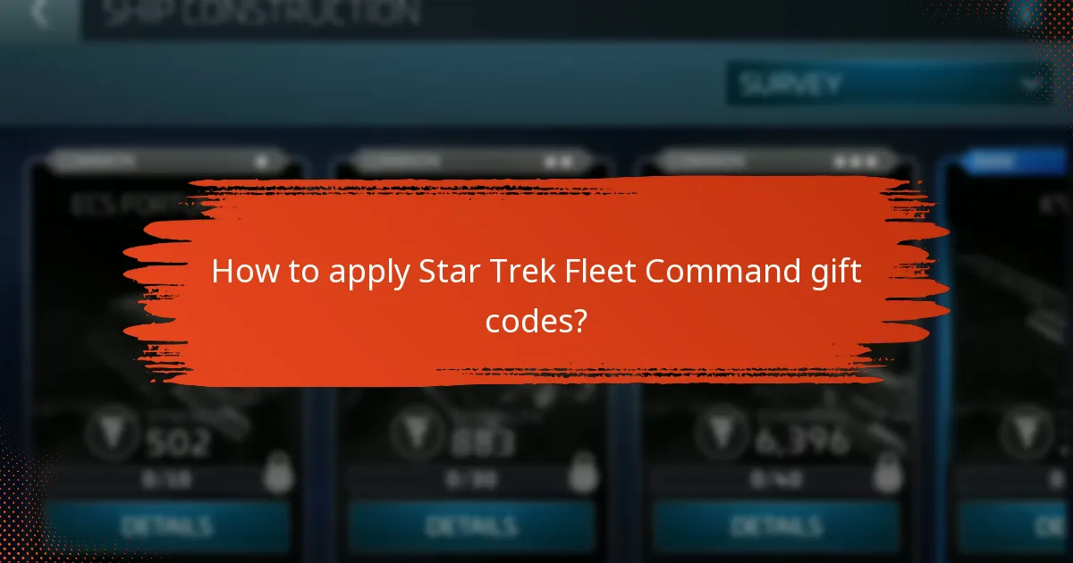 How to apply Star Trek Fleet Command gift codes?